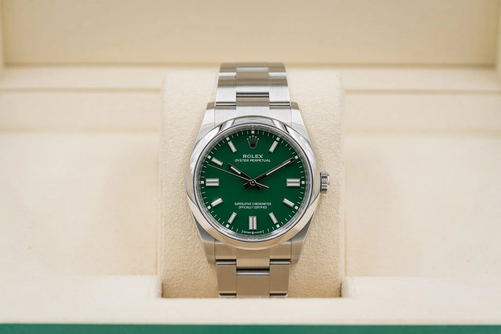 Rolex Oyster Perpetual 126000 Green Dial - Watches