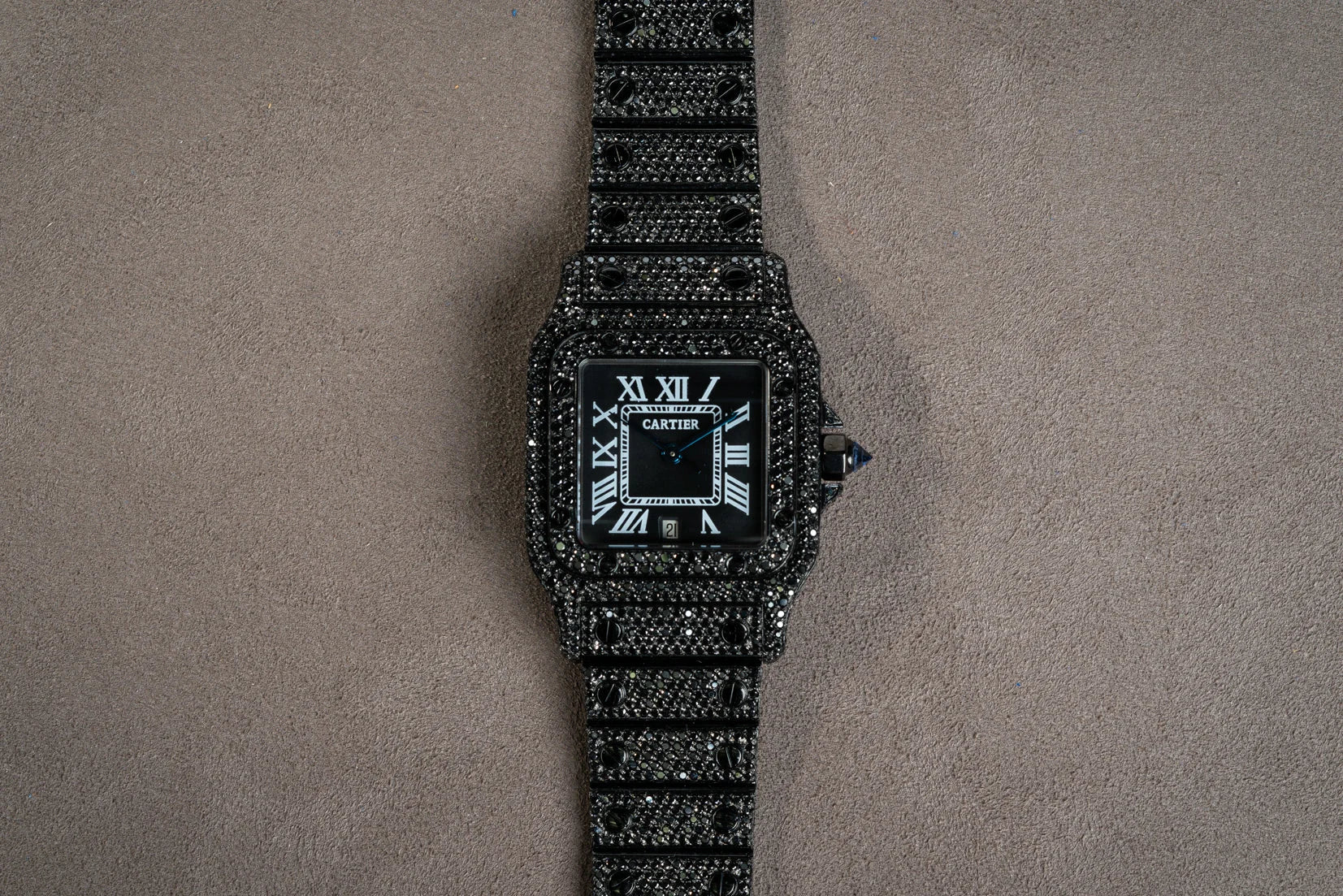 black diamond cartier santos