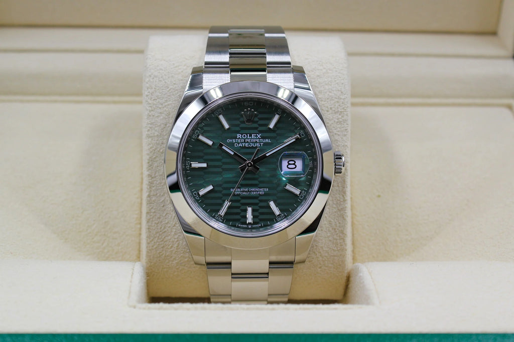 Rolex Datejust 126300 Green Motif Dial