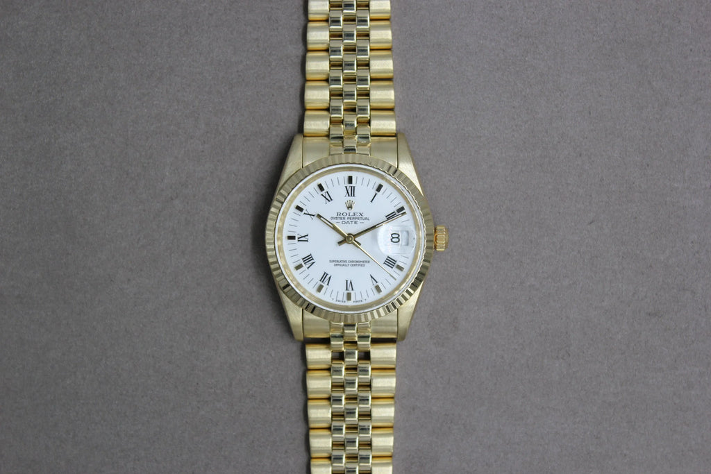 Rolex Oyster Perpetual Date 15037 14K Gold