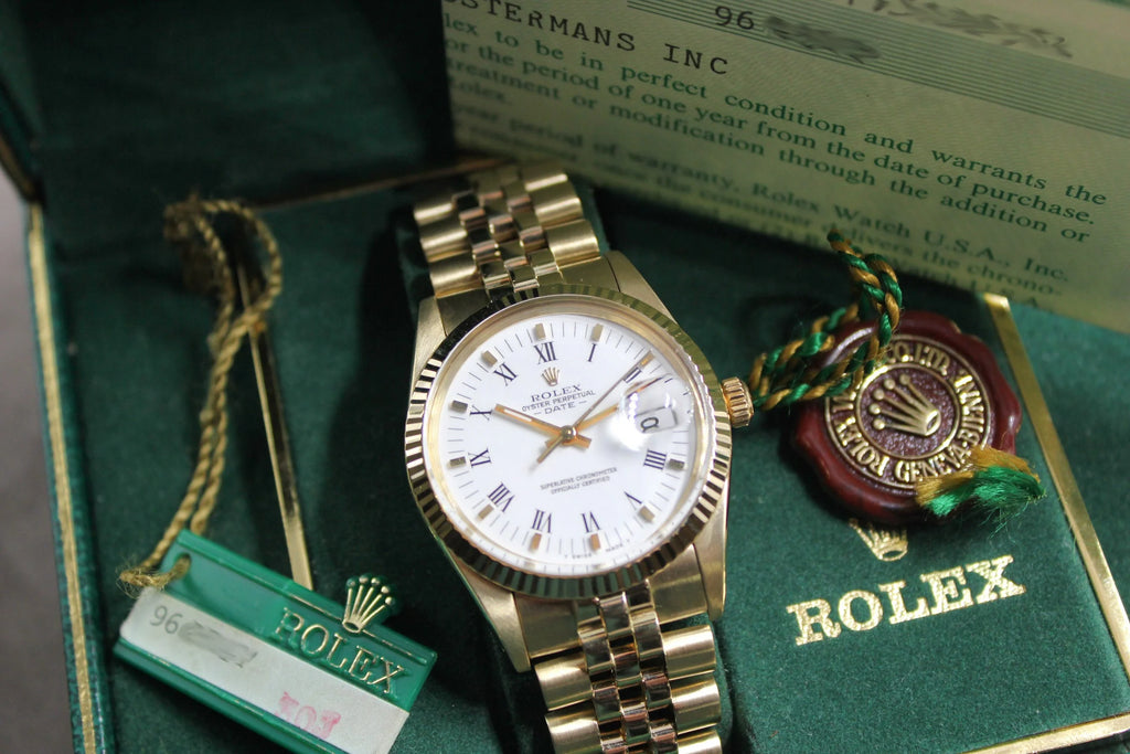 Rolex Oyster Perpetual Date 15037 14K Gold