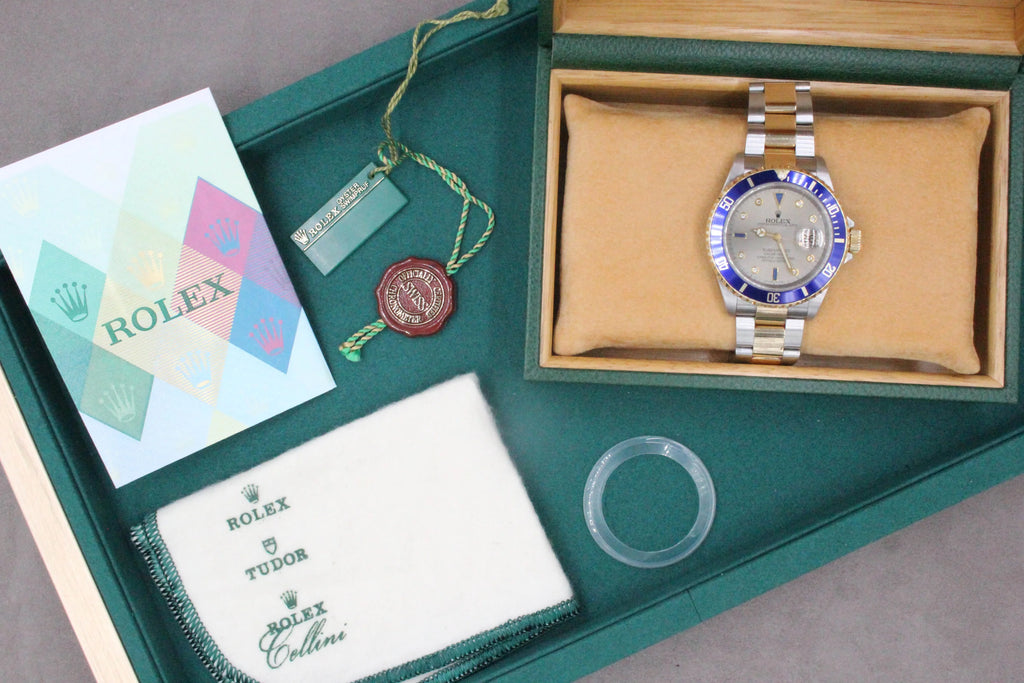 Rolex Submariner 16613 Grey Serti Dial - Watches