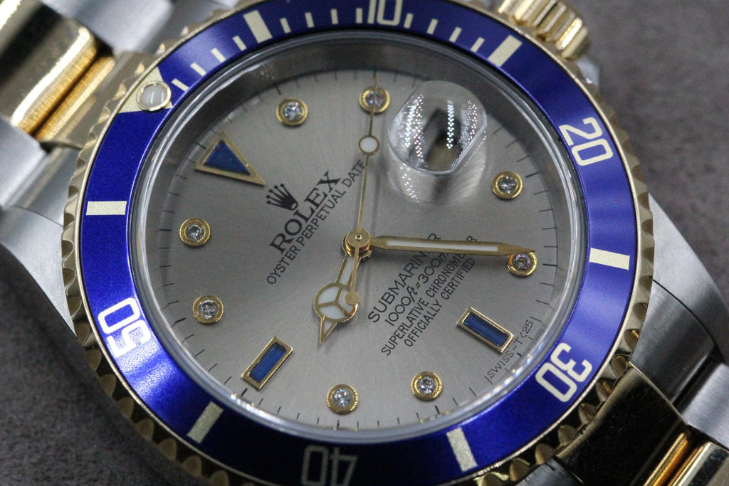 Rolex Submariner 16613 Grey Serti Dial - Watches